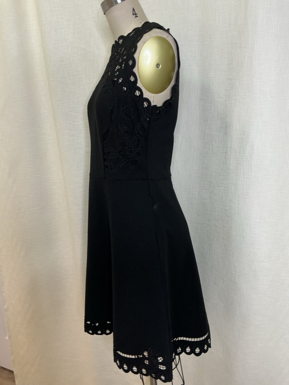 Ted Baker Black Lace Fit Flare Dress Size 3 Elegant Cocktail Party Mini Chic - Picture 5 of 10